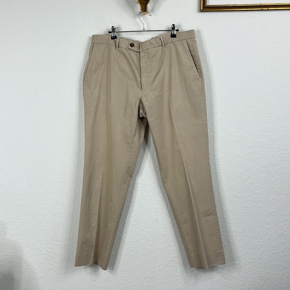 Tom Ford Side Tab Button Cotton Flat Front Khakis Mens - Picture 2 of 8